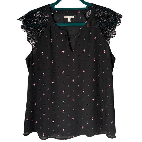 Maurices Women's Black Patterned Blouse Size Large - Picture 1 of 8